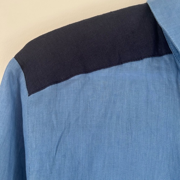 Cooka Linen Blue Button Down - Picture 6 of 6
